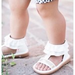 Mooshu Trainers Lucy Ruffle White Sandals  